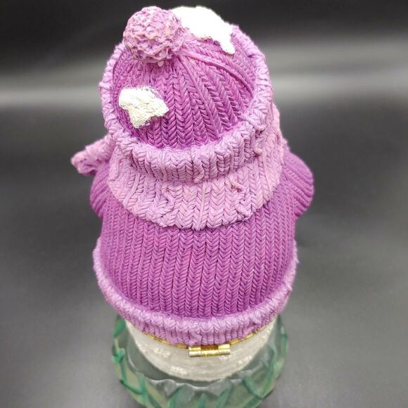 Snowman trinket box with birds - Picture 5 of 8